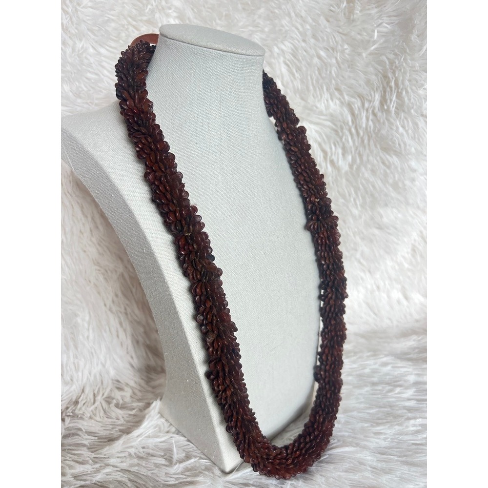 Vintage‎ Apple Seed Necklace 28" Organic Seed Boho Folk Art Statement Koa Hippy